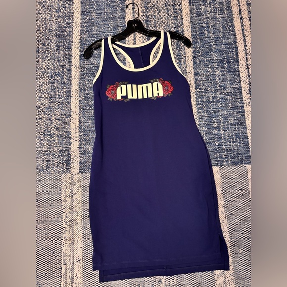 Puma Navy Tank Dress with Floral Accents - Picture 1 of 5